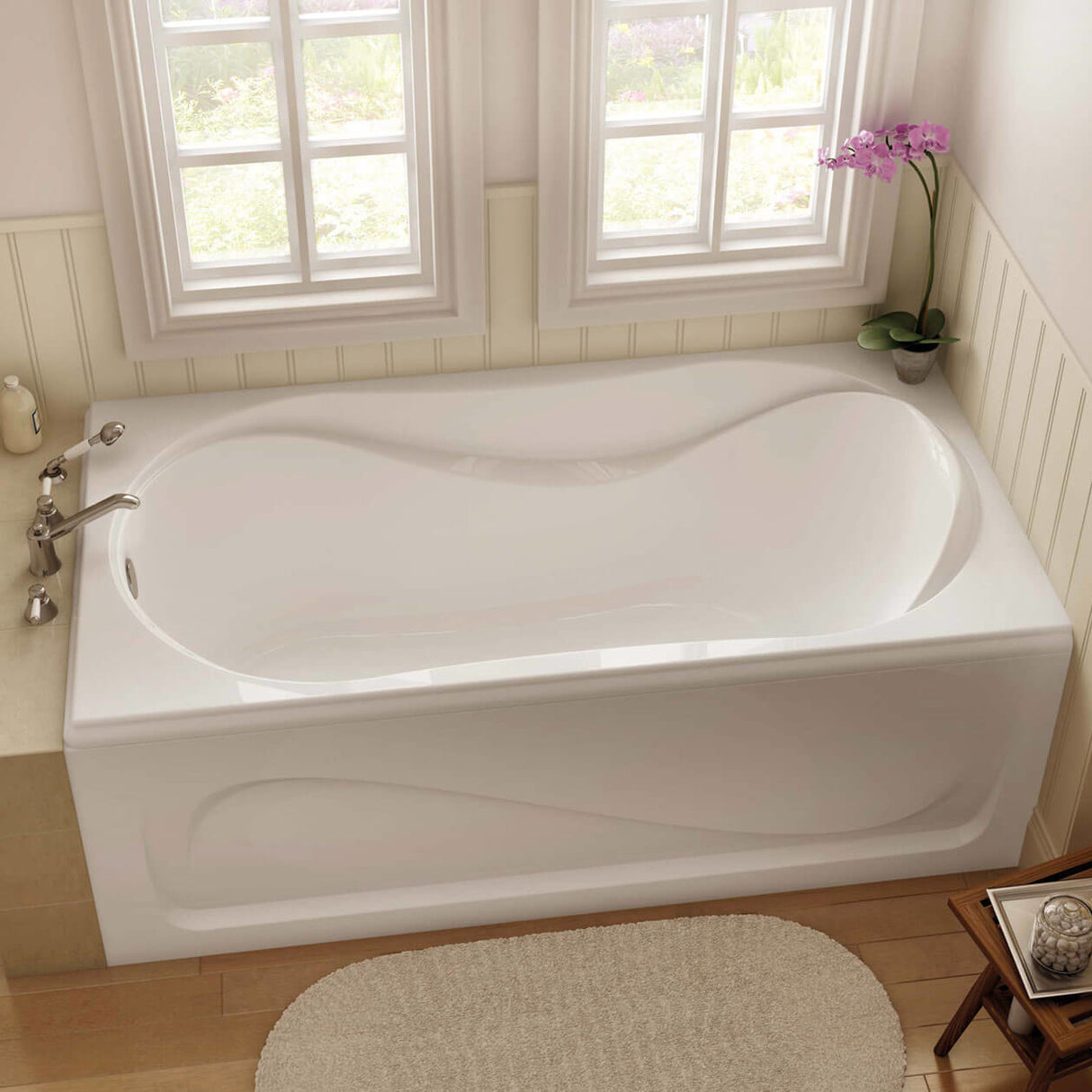Cocoon 6636 Acrylic Drop-in End Drain Bathtub in White