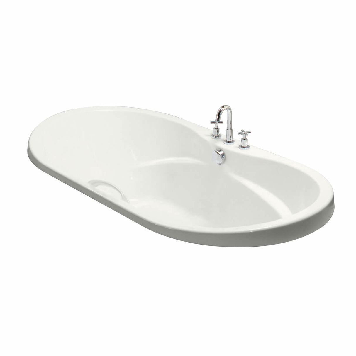 Living 7242 Acrylic Drop-in Center Drain Bathtub in White