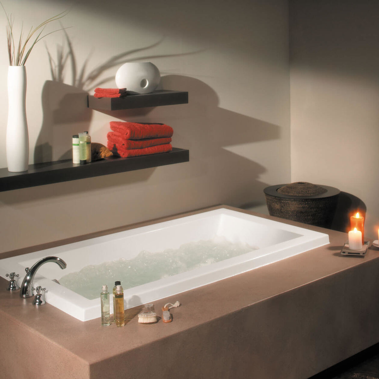 Aiiki 6636 Acrylic Drop-in End Drain Bathtub in White