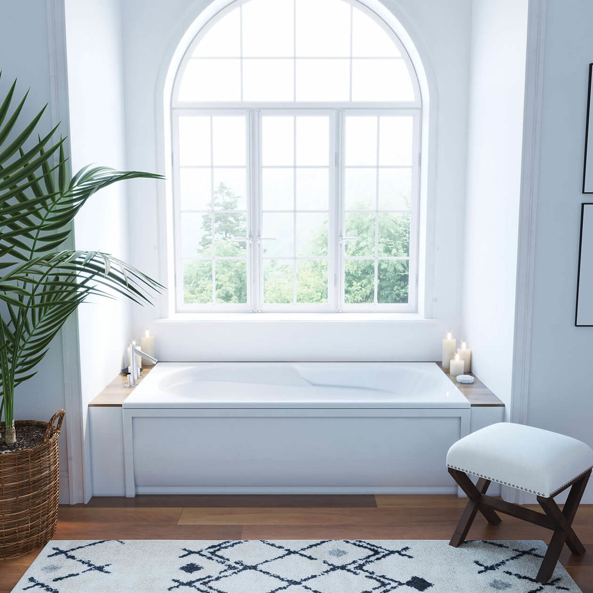 Baccarat 72 x 36 Acrylic Alcove End Drain Bathtub in White