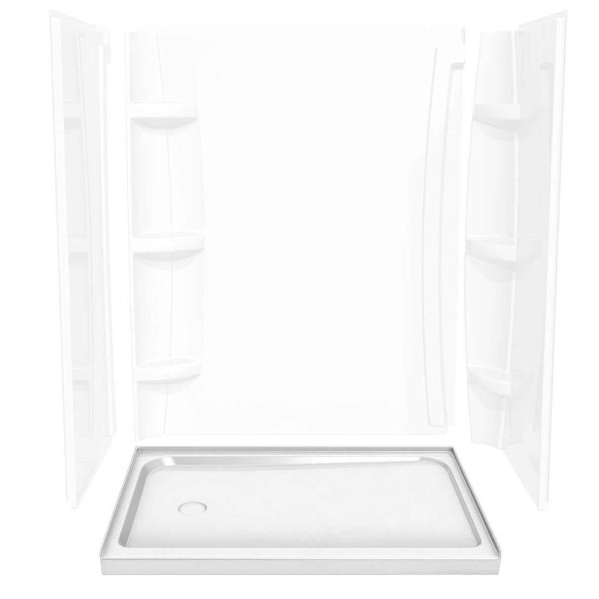 Rectangular Base 6030 3 in. Acrylic Alcove Shower Base with Left-Hand Drain in White