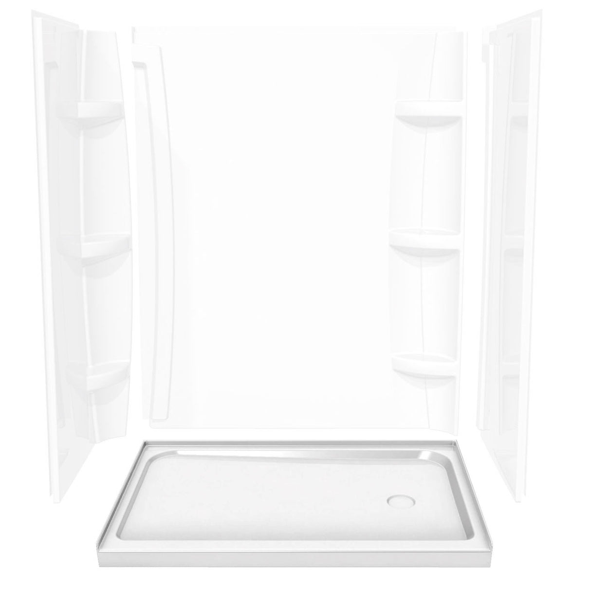 Rectangular Base 6030 3 in. Acrylic Alcove Shower Base with Left-Hand Drain in White