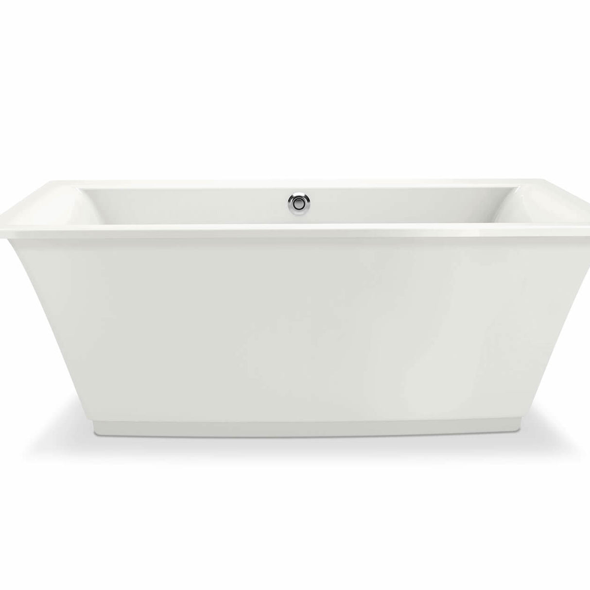 Optik 6636 F Acrylic Freestanding Center Drain Bathtub in White with White Skirt