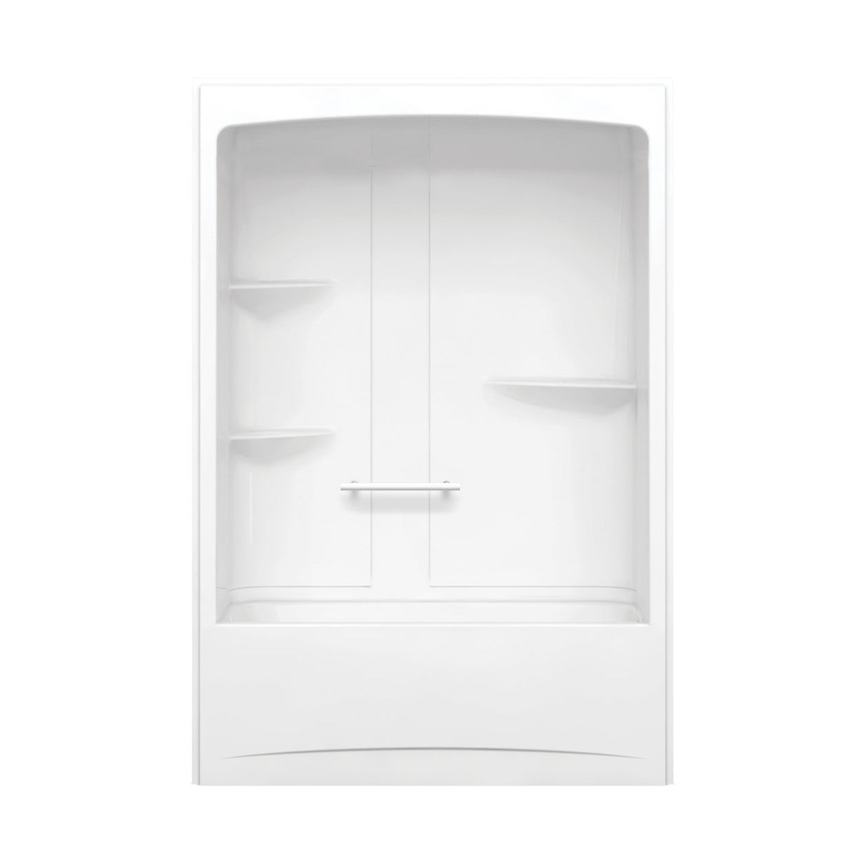 Camelia TSR-6032 Acrylic Alcove Left-Hand Drain One-Piece Tub Shower in White