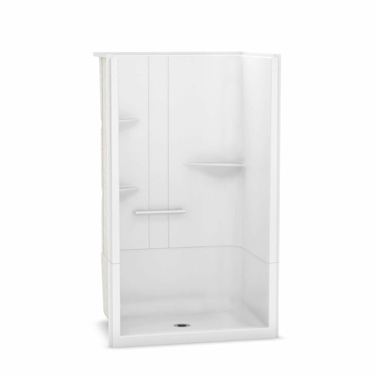 Camelia SH-4834 Acrylic Alcove Center Drain Two-Piece Shower in White