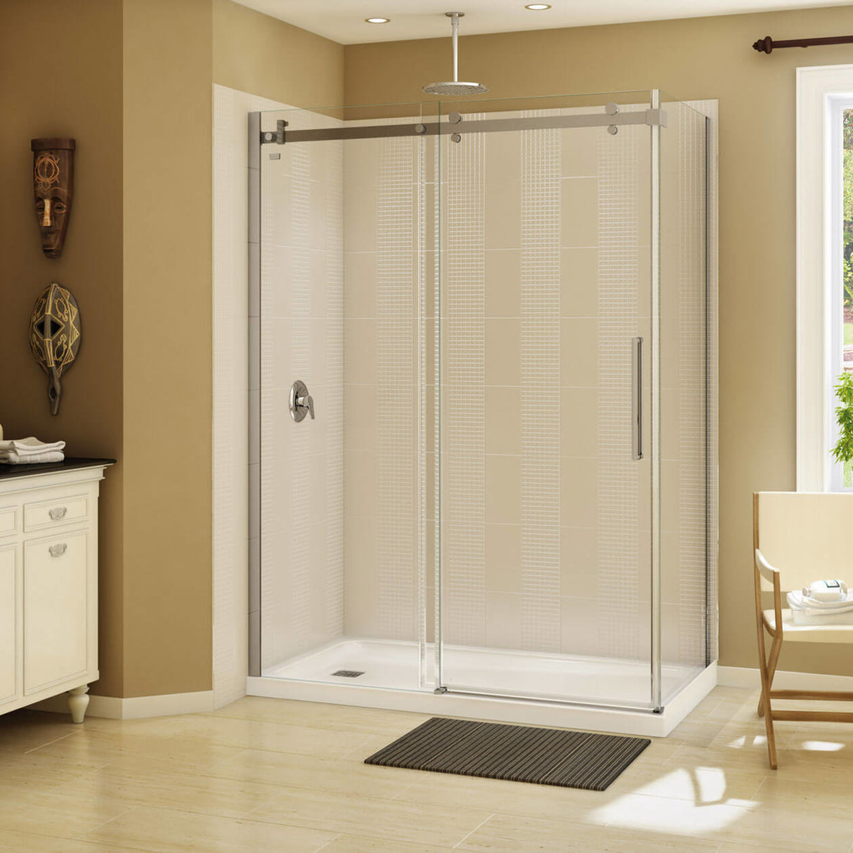 Olympia Square 6032 Acrylic Alcove or Corner Shower Base in White with Left-Hand Drain