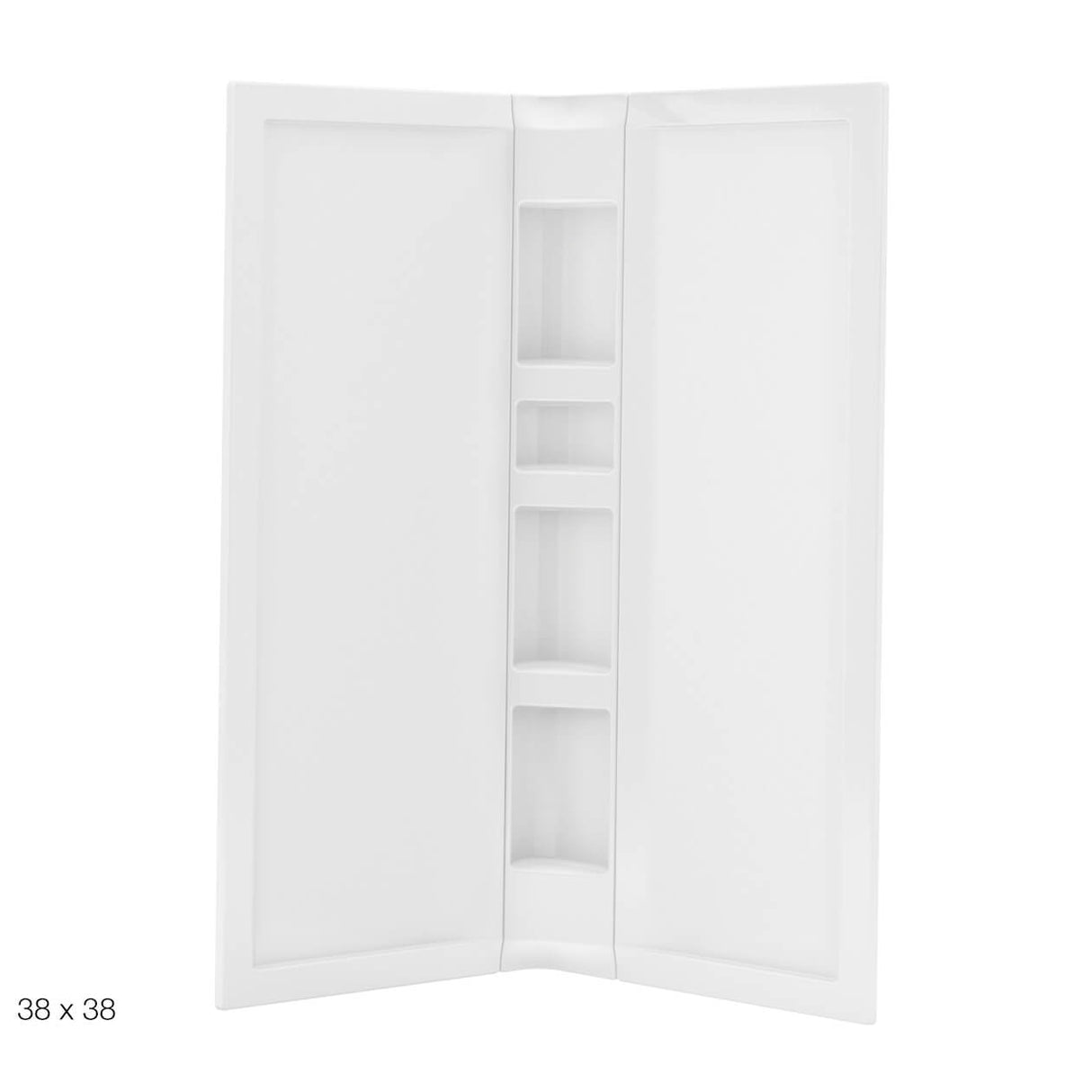 38 x 38 in. Acrylic Three-Piece Corner Shower Wall Kit in White