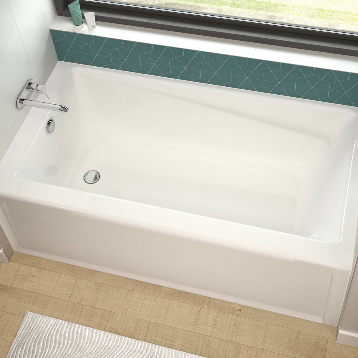 Exhibit 6632 IFS Acrylic Alcove Left-Hand Drain Bathtub in White