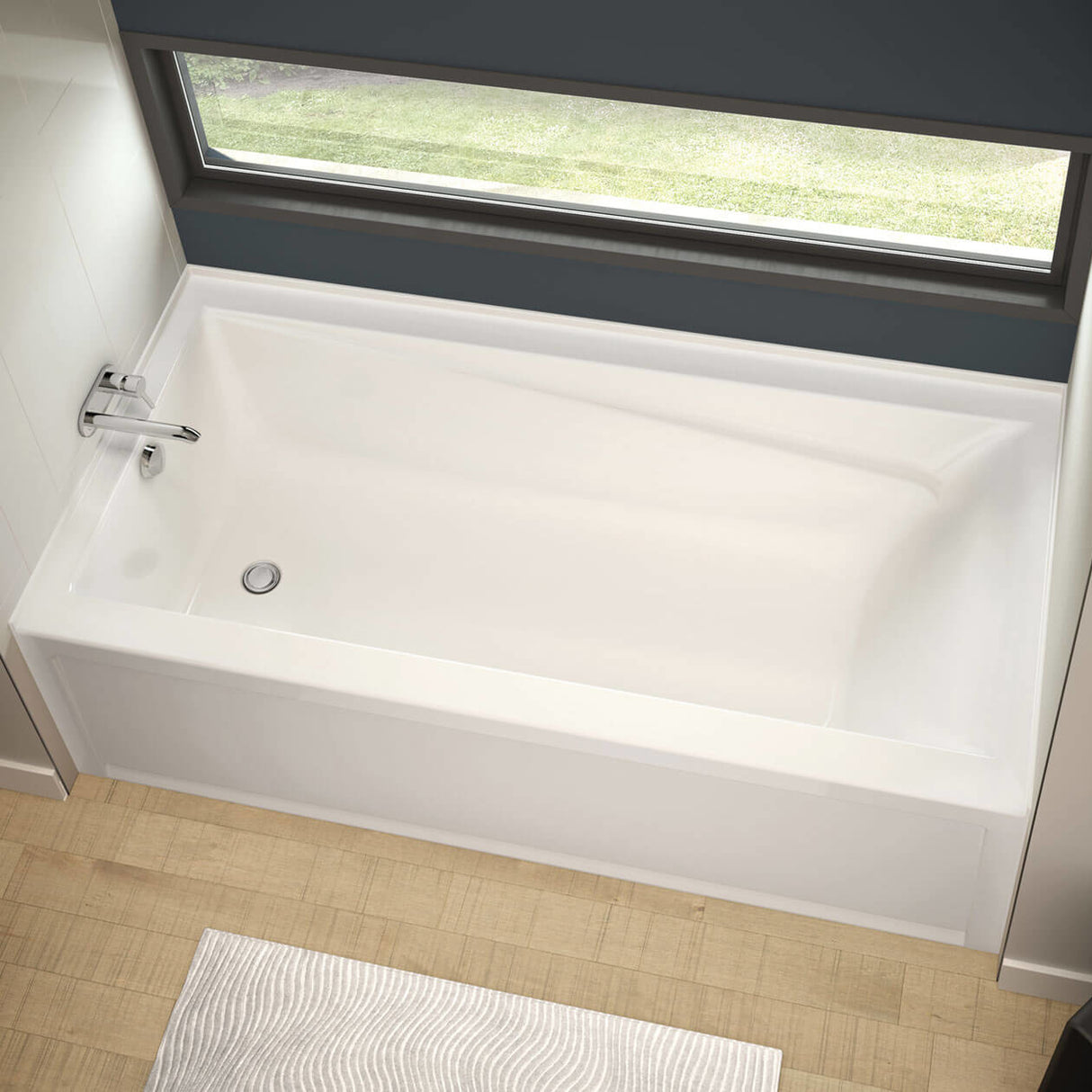 Exhibit 6632 IFS AFR DTF Acrylic Alcove Left-Hand Drain Bathtub in White