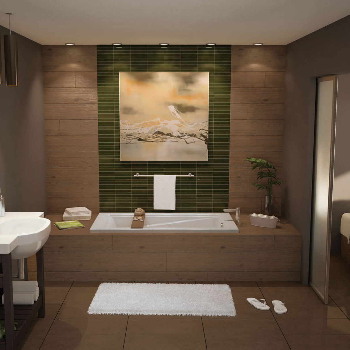 Exhibit 6042 Acrylic Drop-in End Drain Bathtub in White