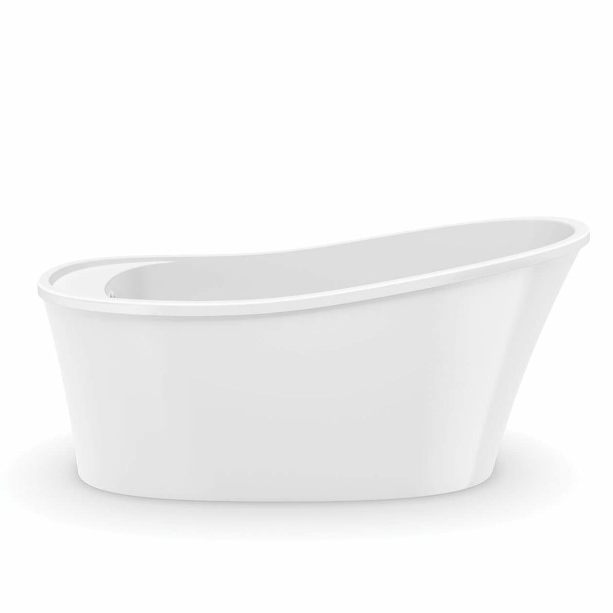 Ariosa 6032 Acrylic Freestanding End Drain Bathtub in White with White Skirt