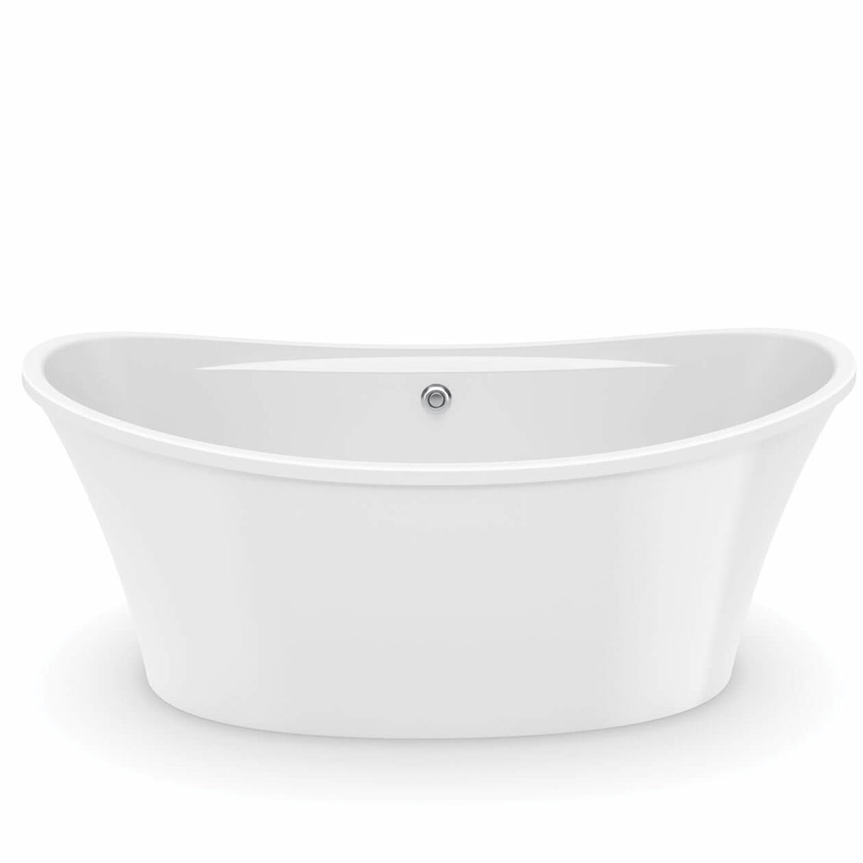 Ariosa 6636 Acrylic Freestanding Center Drain Bathtub in White with White Skirt