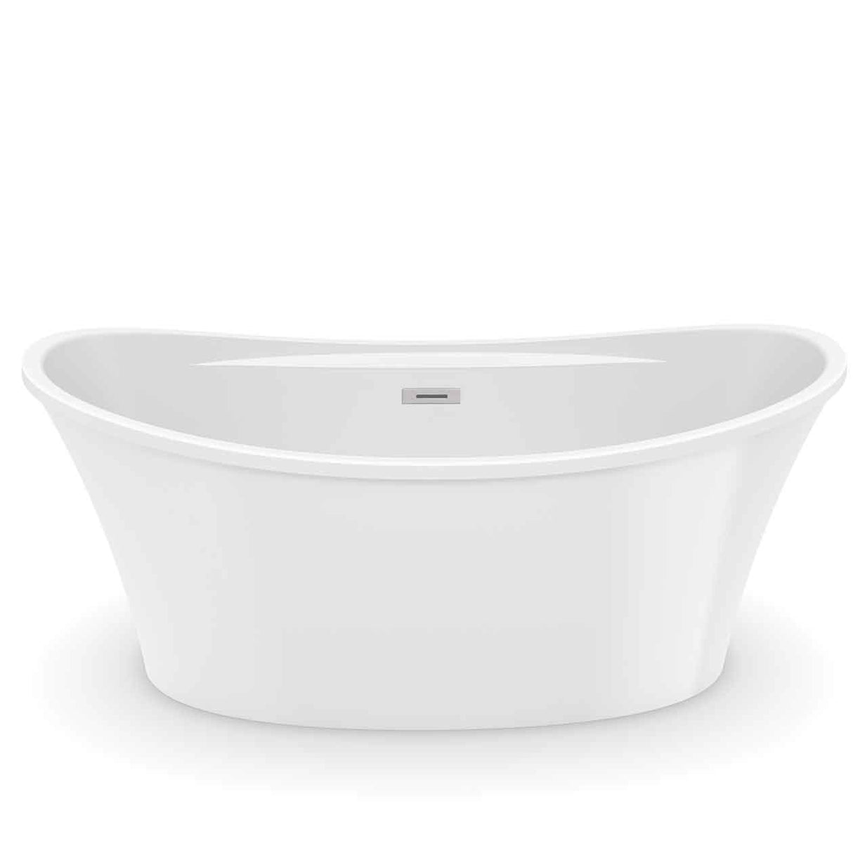 Ariosa 6636 Acrylic Freestanding Center Drain Bathtub in White with White Skirt