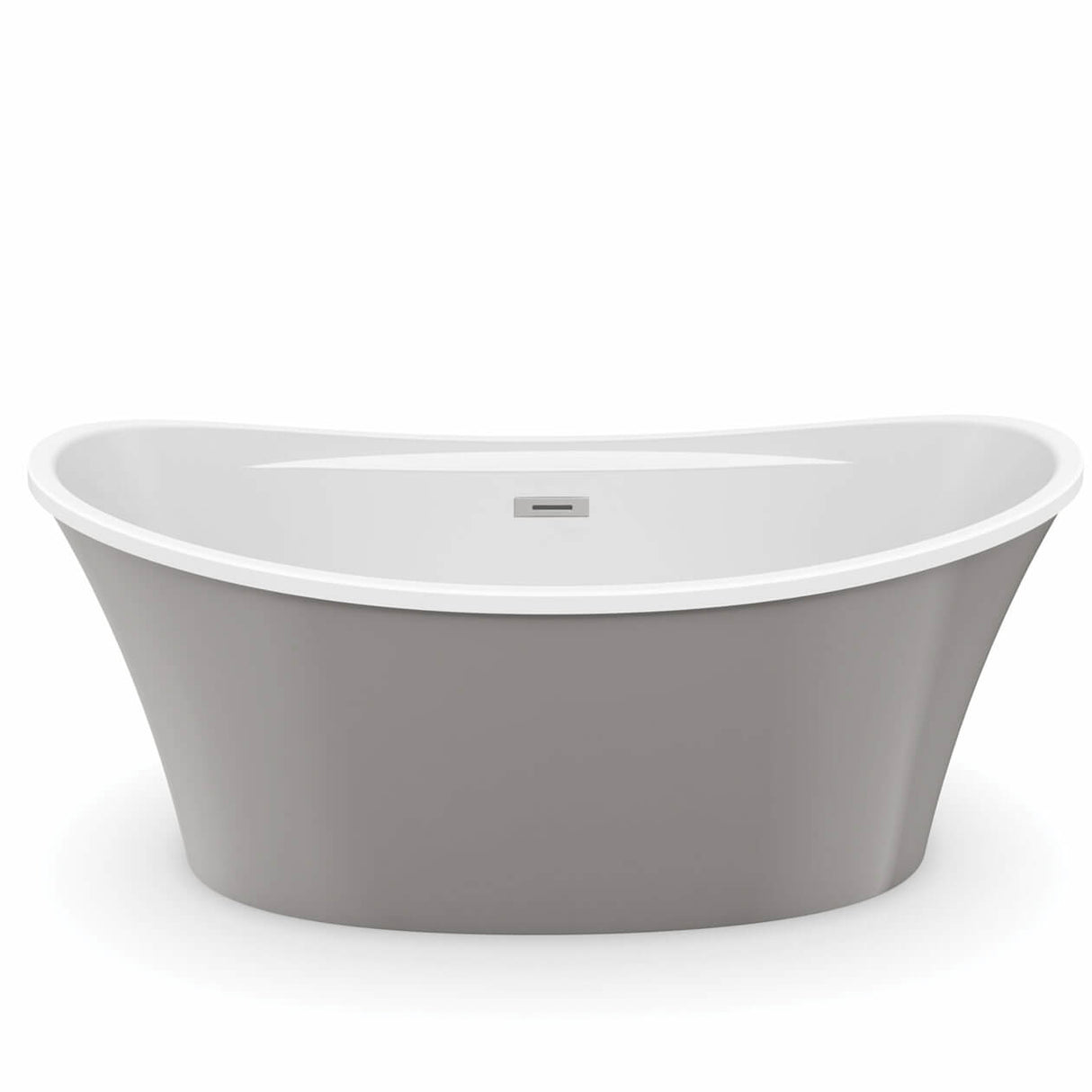 Ariosa 6636 Acrylic Freestanding Center Drain Bathtub in White with White Skirt