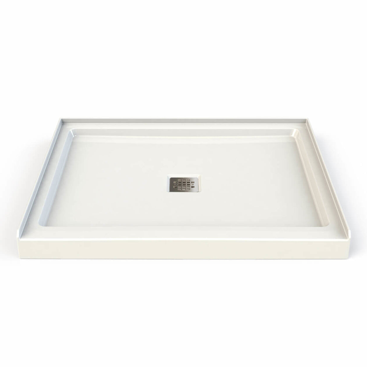 Rectangular Base 4234 Acrylic Alcove or Corner Shower Base with Center Drain in White