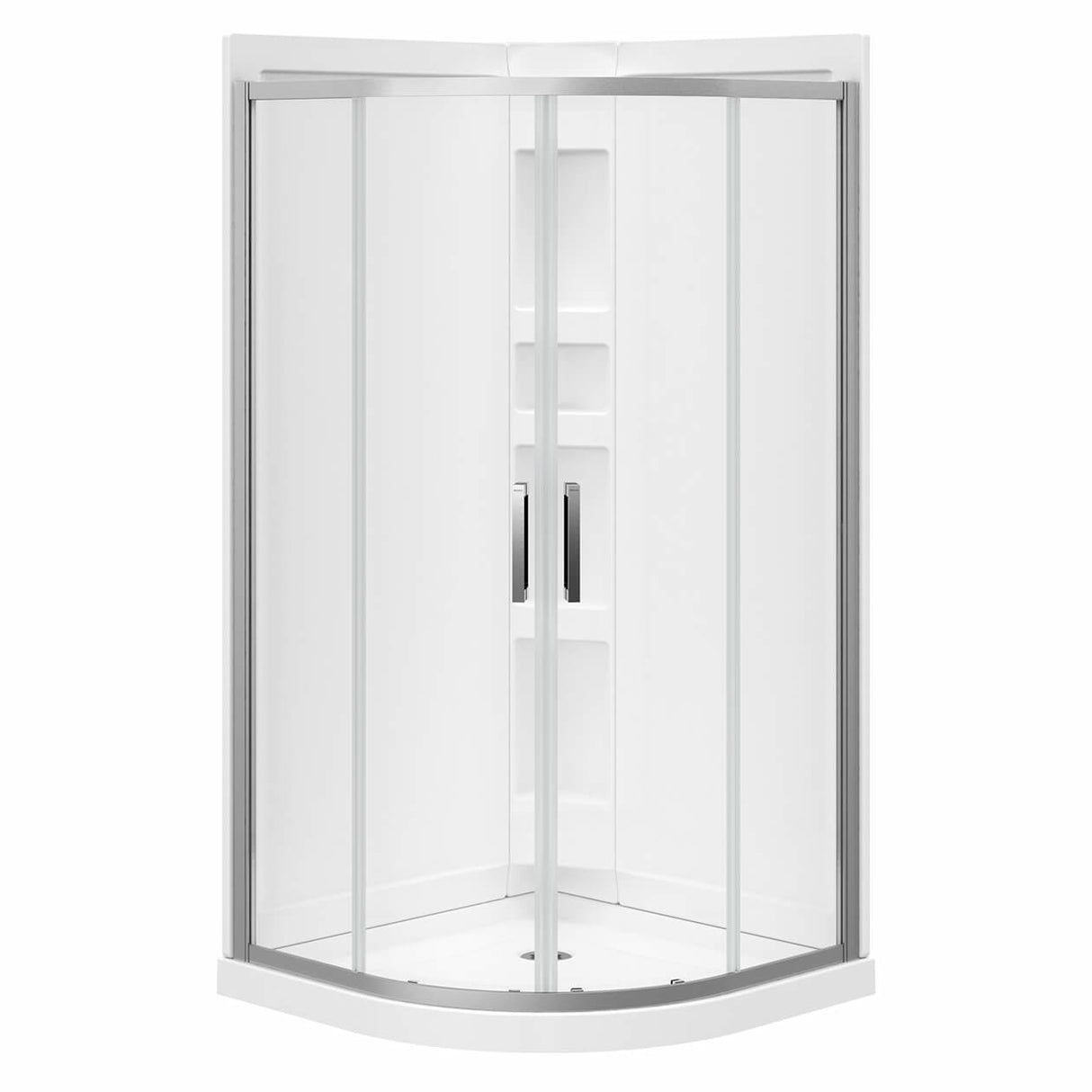 Sakura Acrylic Shower Kit in White with Clear glass in Chrome