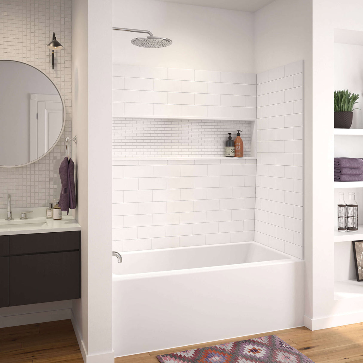 Nomad 6032 AFR AcrylX Alcove Left-Hand Drain Bathtub in White