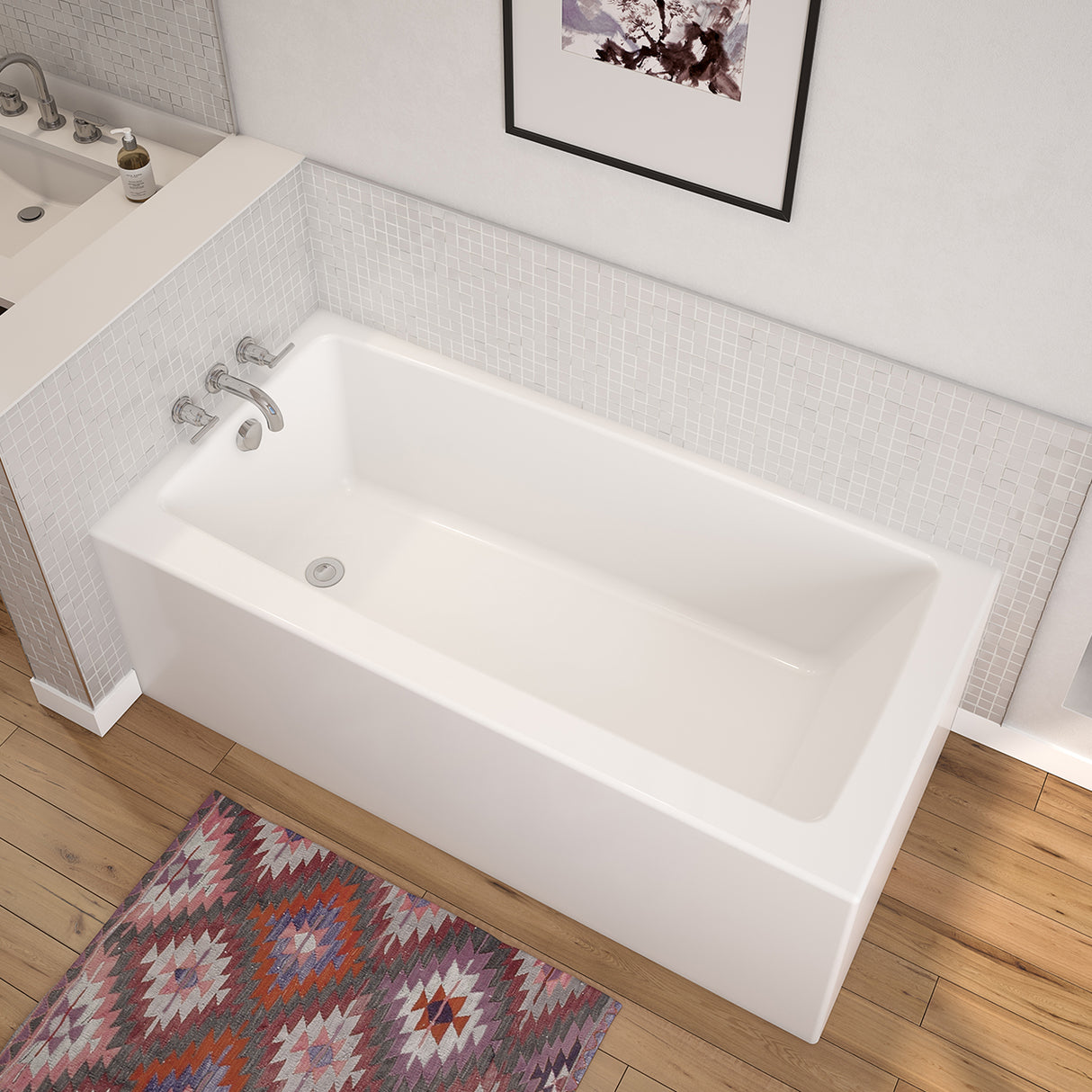 Nomad Corner 6032 AFR AcrylX Corner Left-Hand Drain Bathtub in White