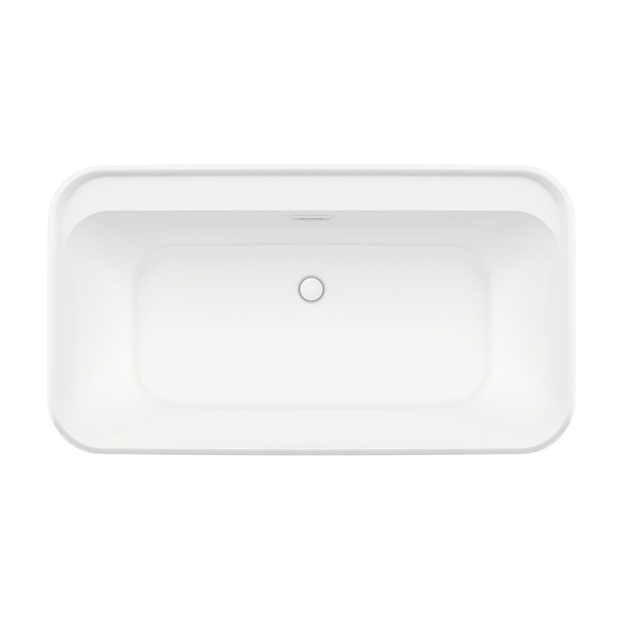 Kai 58 x 32 AcrylX Freestanding Center Drain Bathtub in White with White Skirt