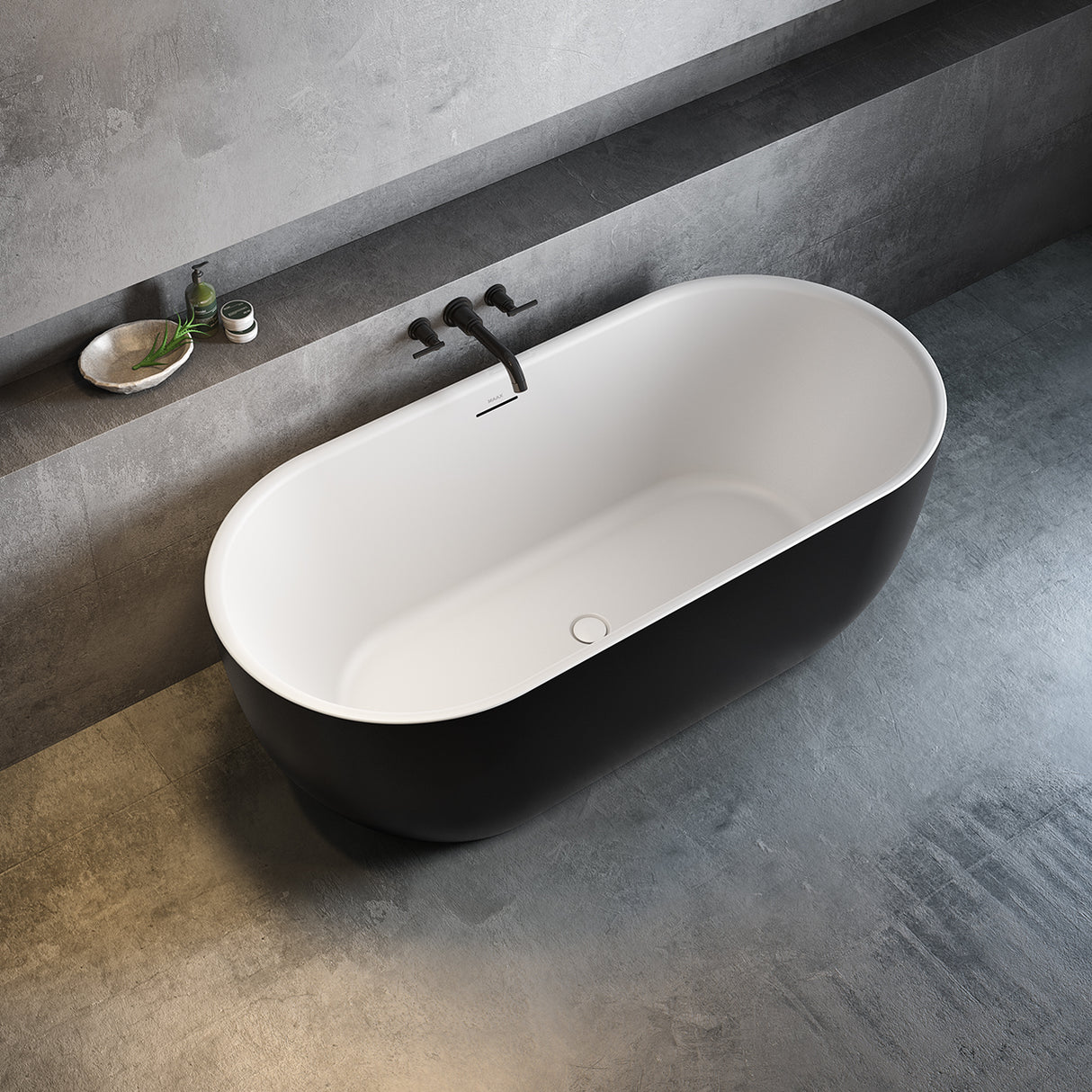 Tosca 6732 Acrylic Freestanding Center Drain Bathtub in White with White Skirt