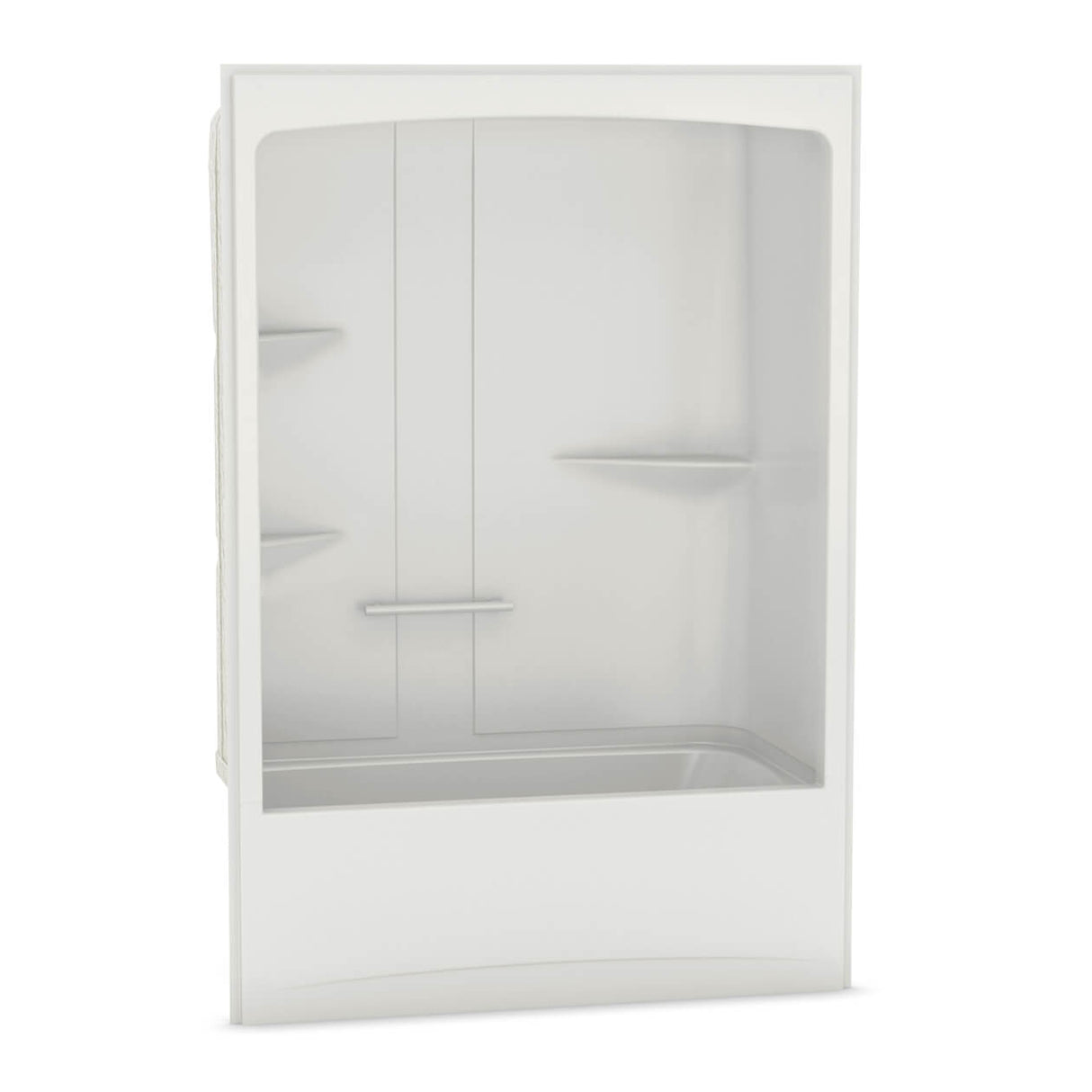 Allia TSR-6032 Acrylic Alcove Left-Hand Drain One-Piece Tub Shower in White