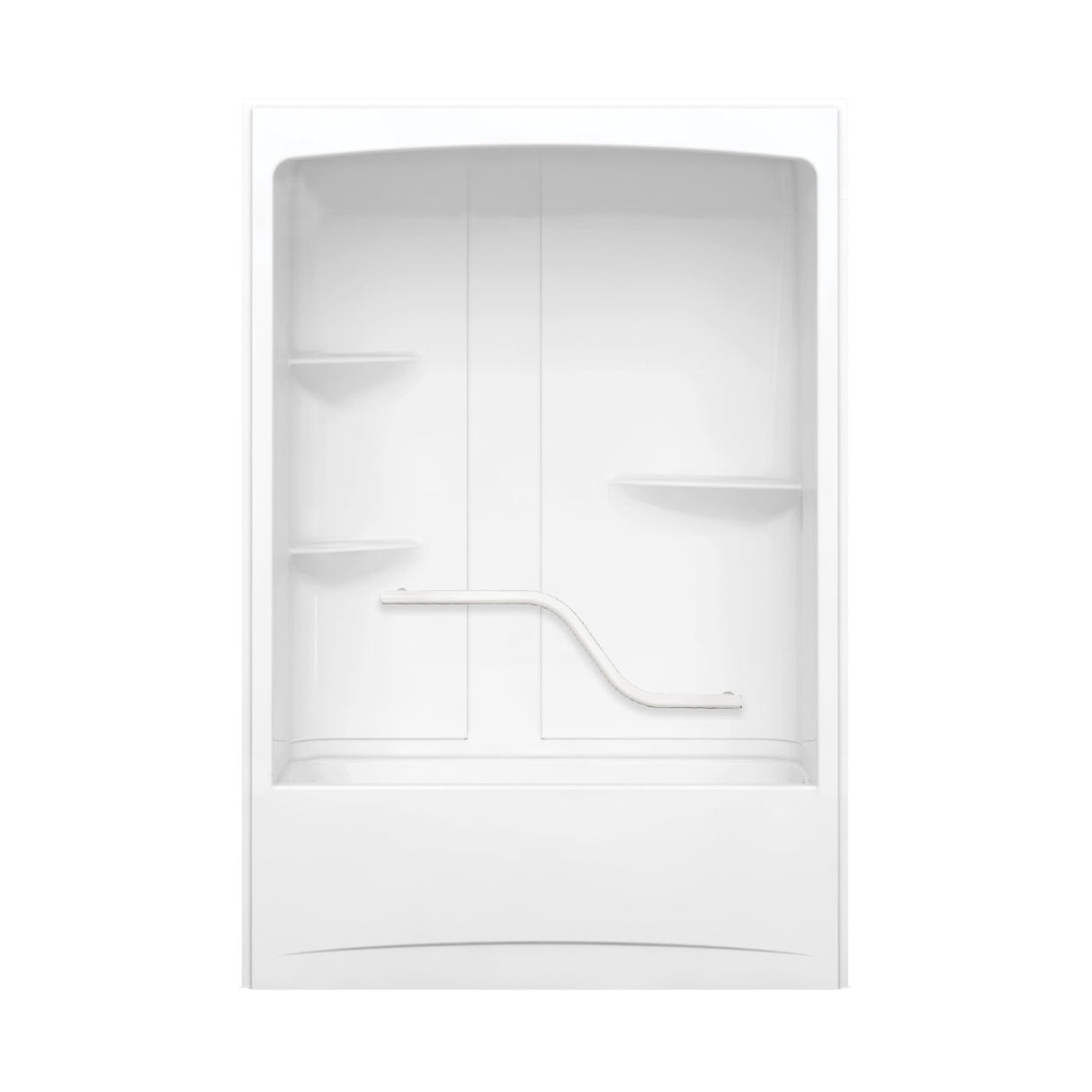 Allia TSR-6032 Acrylic Alcove Left-Hand Drain One-Piece Tub Shower in White