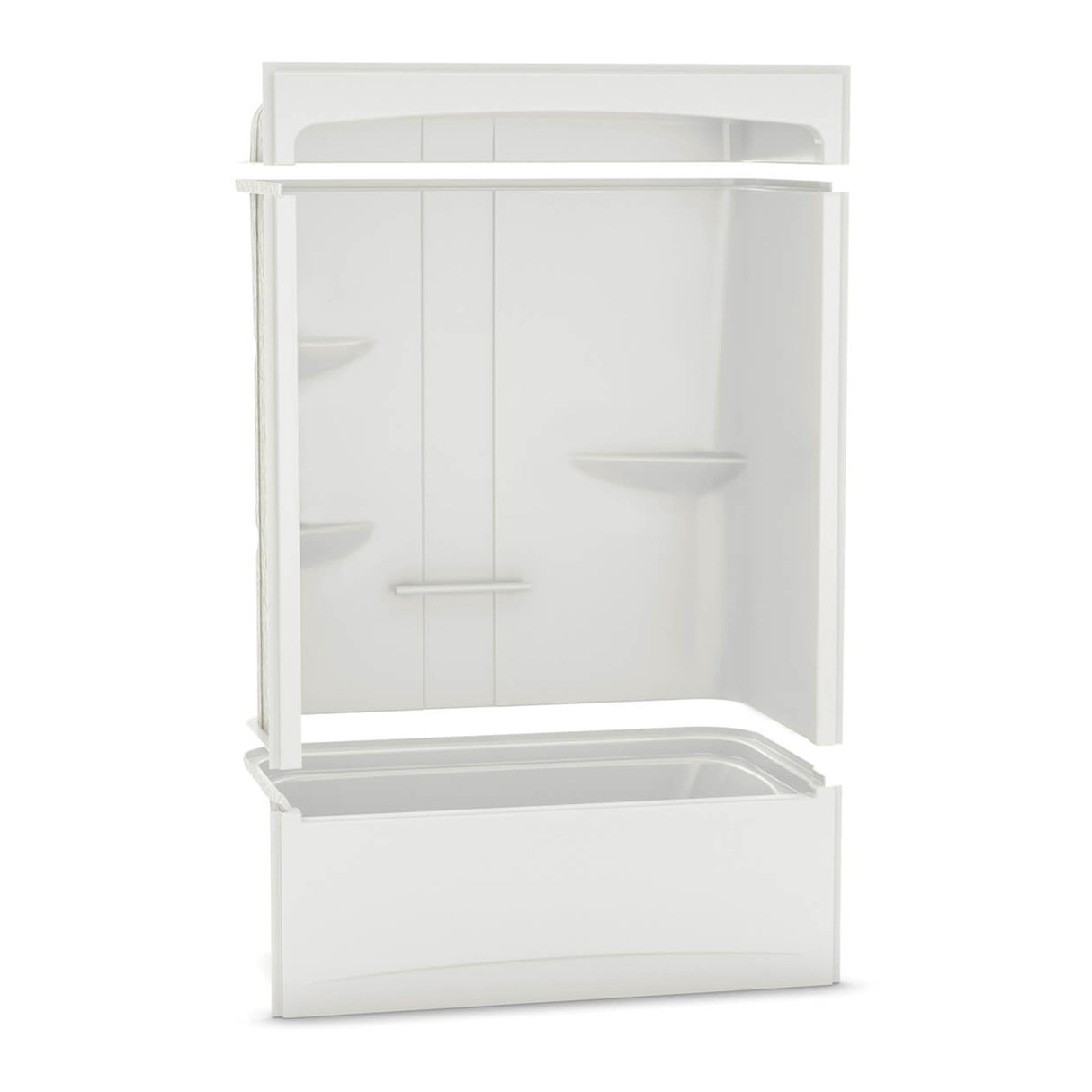 ALLIA TSR-6032 Acrylic Alcove Left-Hand Drain Three-Piece Tub Shower in White