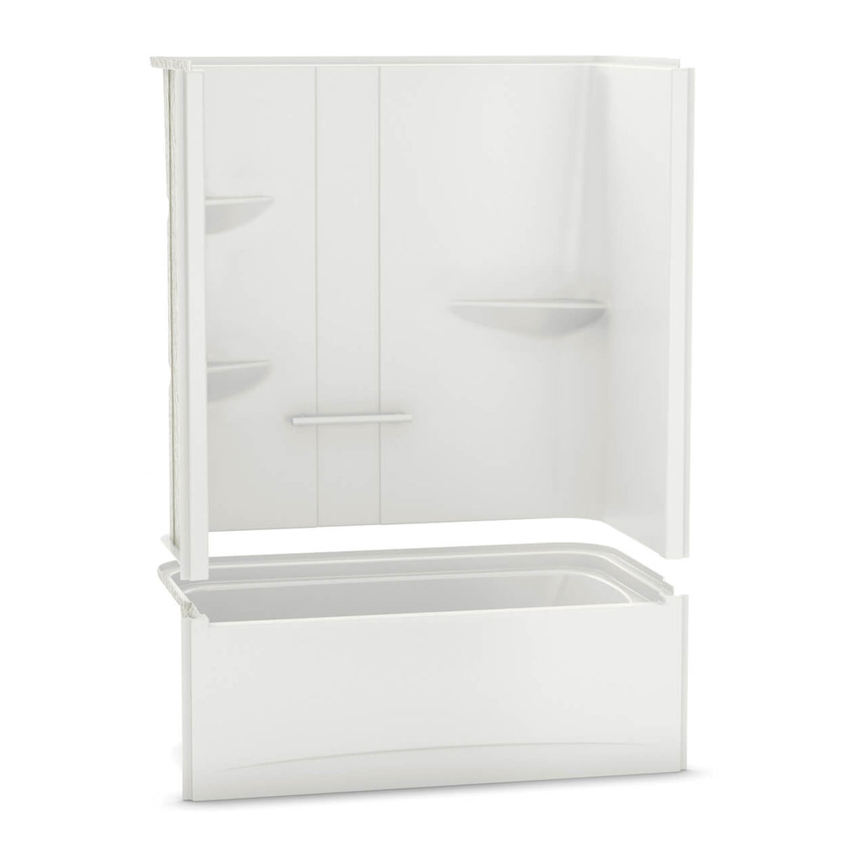 ALLIA TS-6032 Acrylic Alcove Left-Hand Drain Two-Piece Tub Shower in White