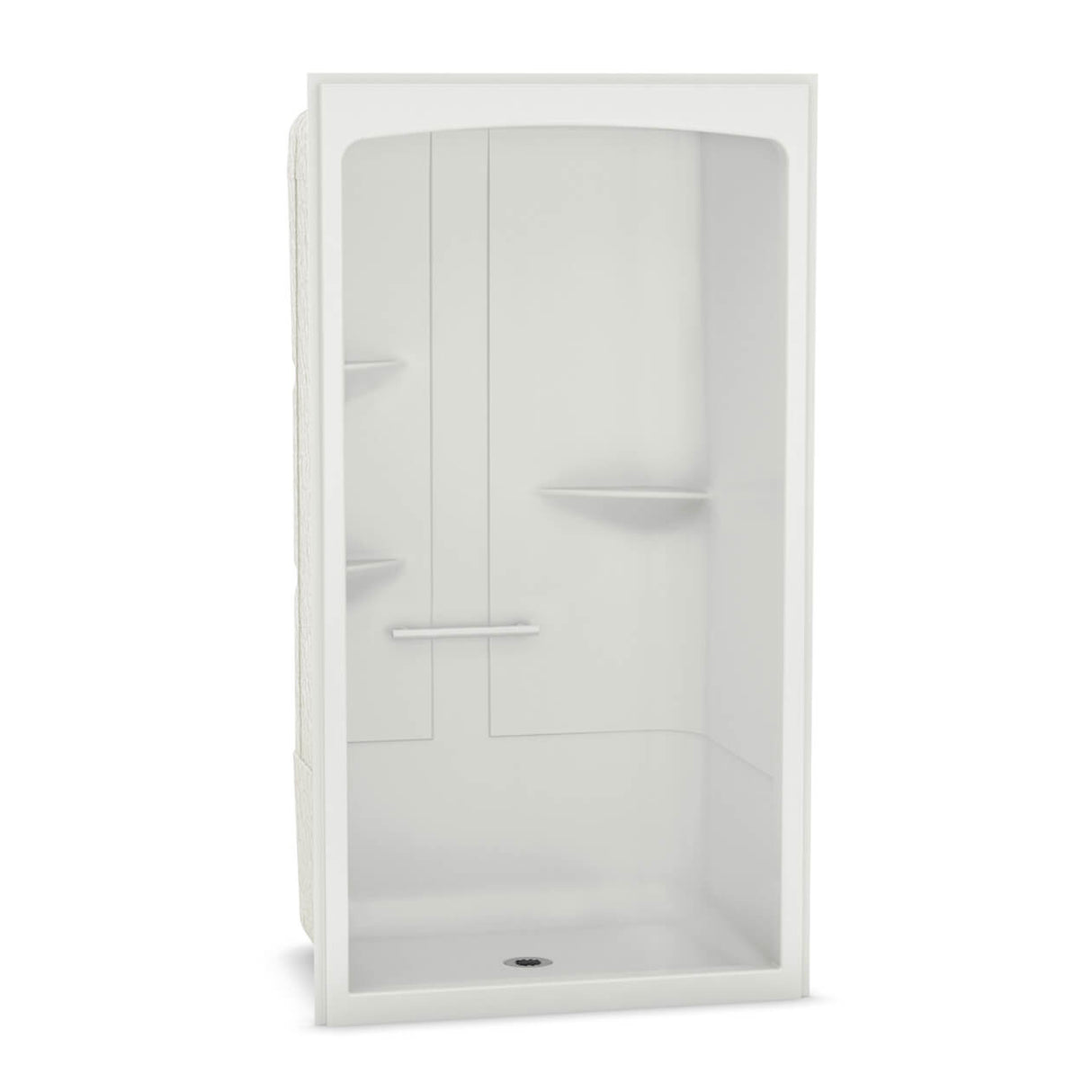 ALLIA SHR-4834 Acrylic Alcove Center Drain One-Piece Shower in White