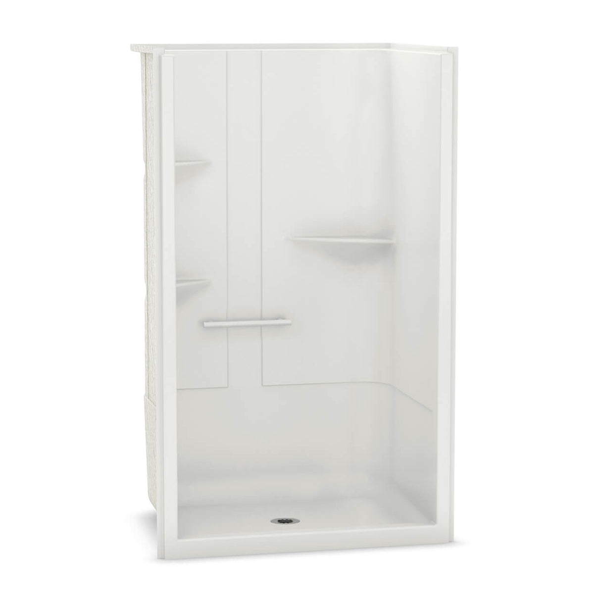 ALLIA SH-4834 Acrylic Alcove Center Drain One-Piece Shower in White