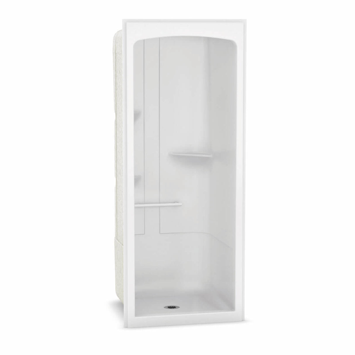 Allia SHR-3636 Acrylic Alcove Center Drain One-Piece Shower in White