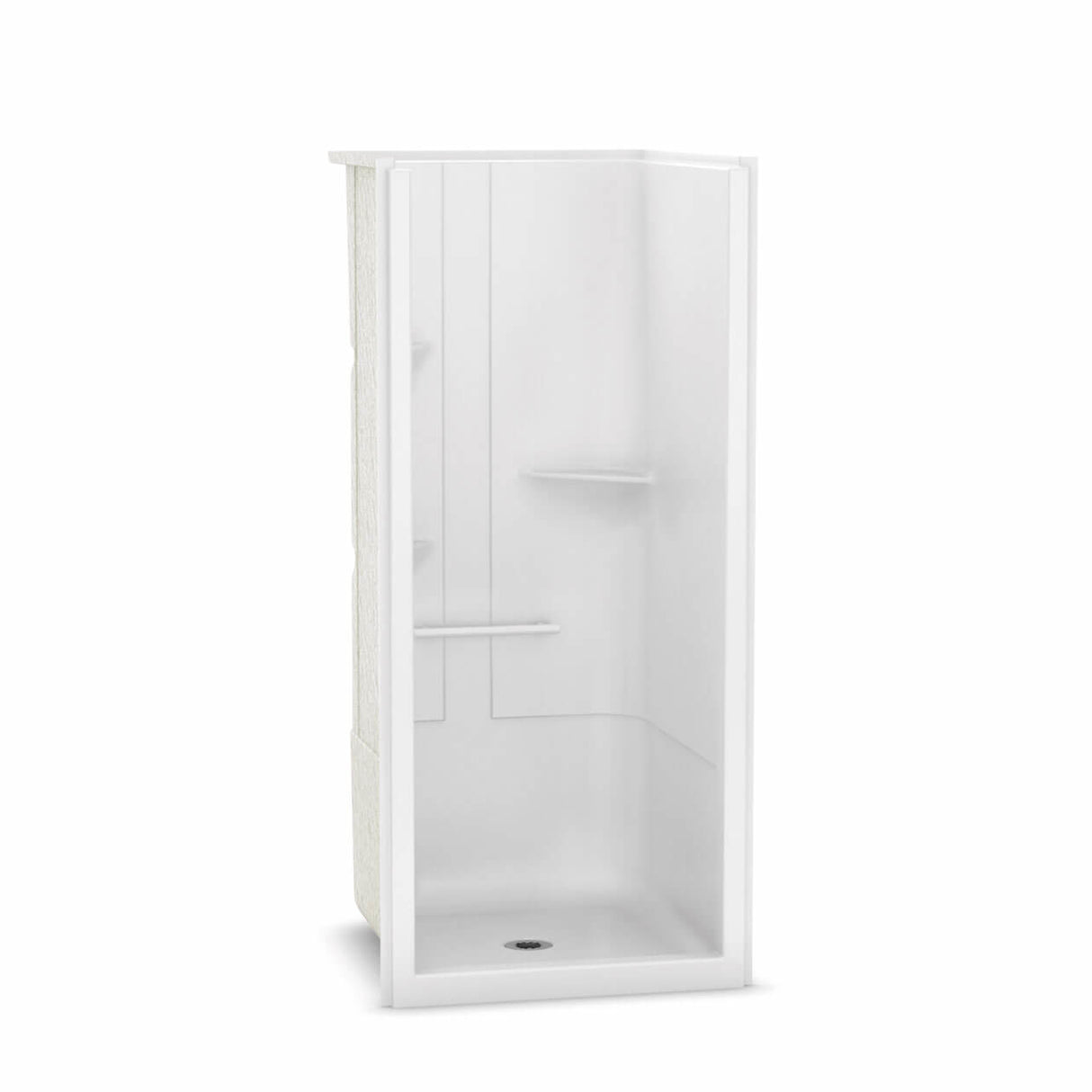 ALLIA SH-3636 Acrylic Alcove Center Drain One-Piece Shower in White