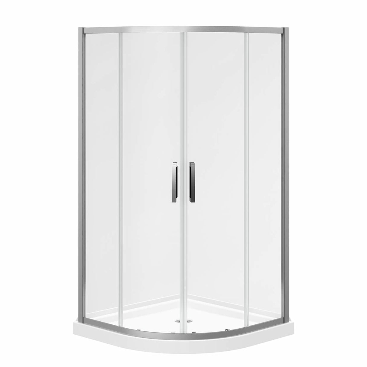 Kassia 38 x 38 Acrylic Center Drain Shower Kit in White with Clear glass in Chrome