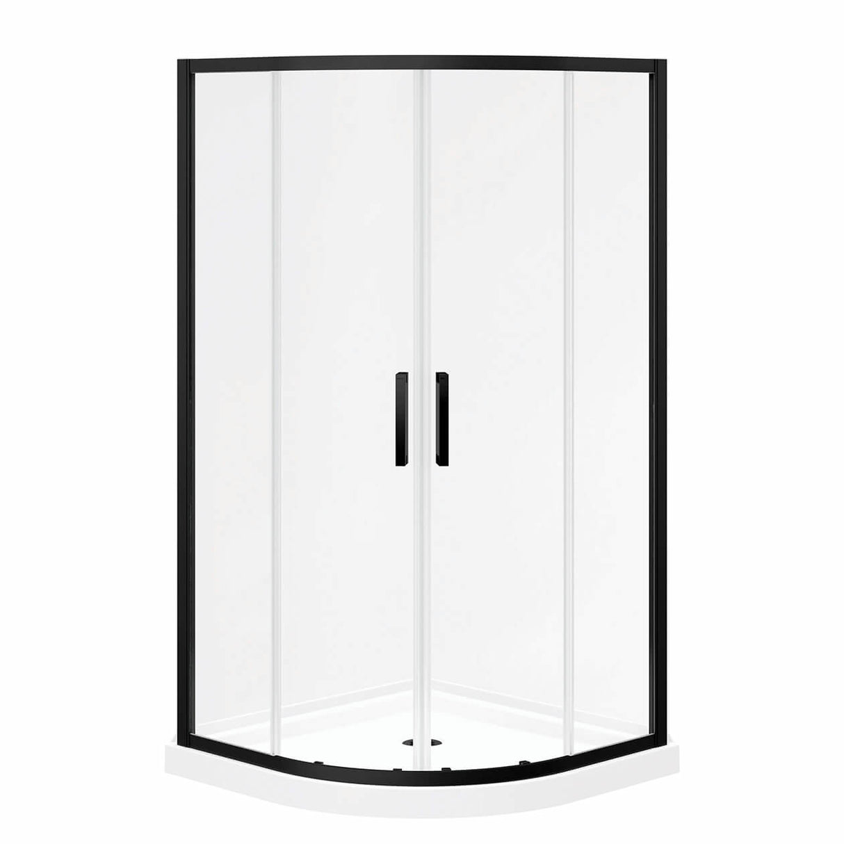 Kassia 38 x 38 Acrylic Center Drain Shower Kit in White with Clear glass in Chrome