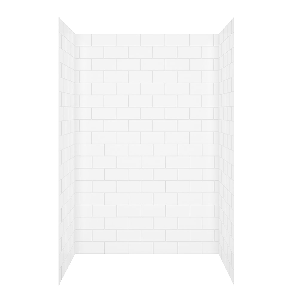 Versaline 4836 Composite Glue-up Four-Piece Shower Wall Kit in Subway White