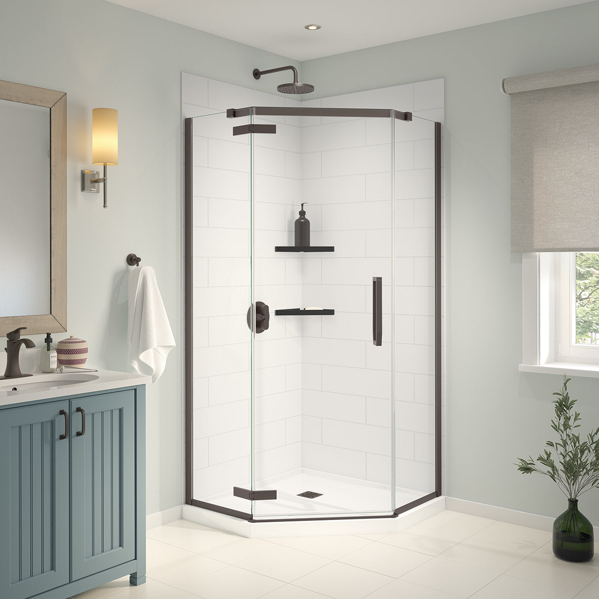 Denso 42 in. Solid Surface Glue up Two-Piece Wall Kit in White