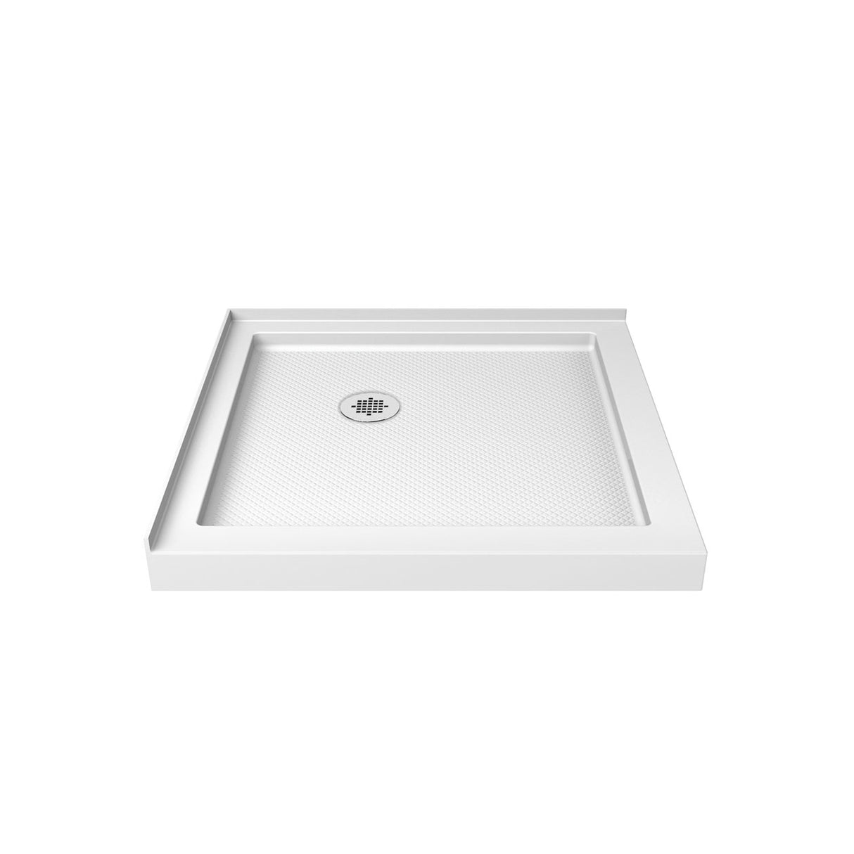 Roka 3636 Acrylic Corner Shower Base with Corner Drain in White