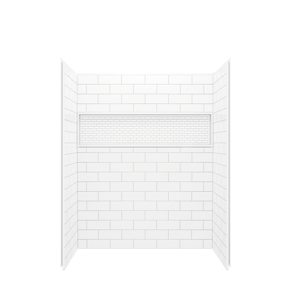 NexTile 6032 Direct-to-Stud Four-Piece Alcove Shower Wall Kit in White