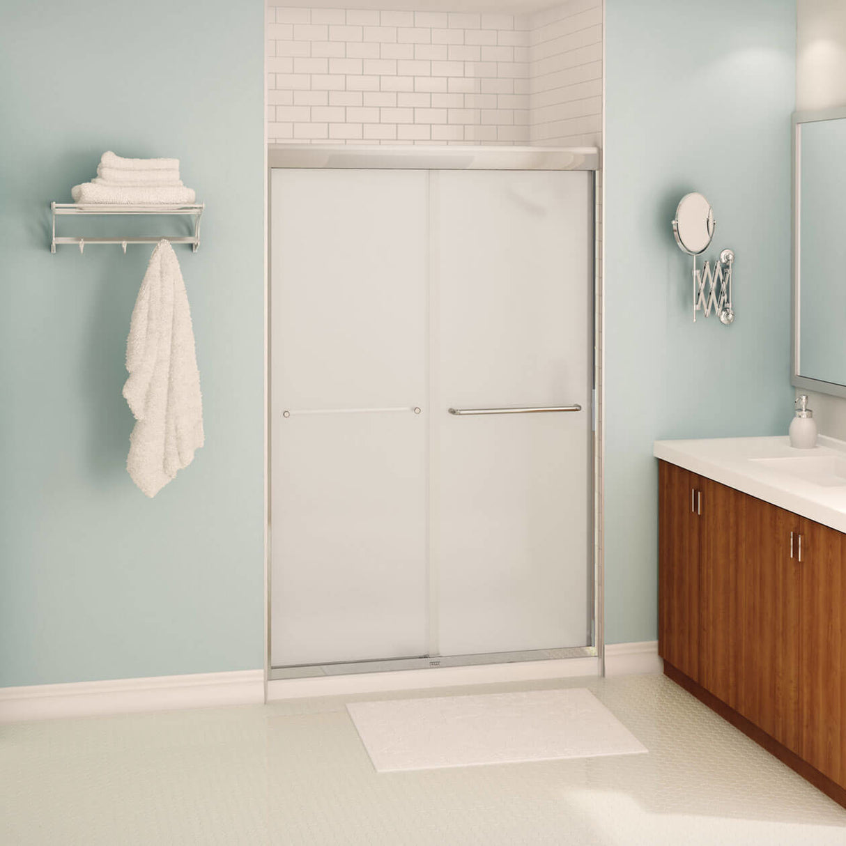 Kameleon 43-47 x 71 in. 6 mm Bypass Shower Door for Alcove Installation with Clear glass in Chrome