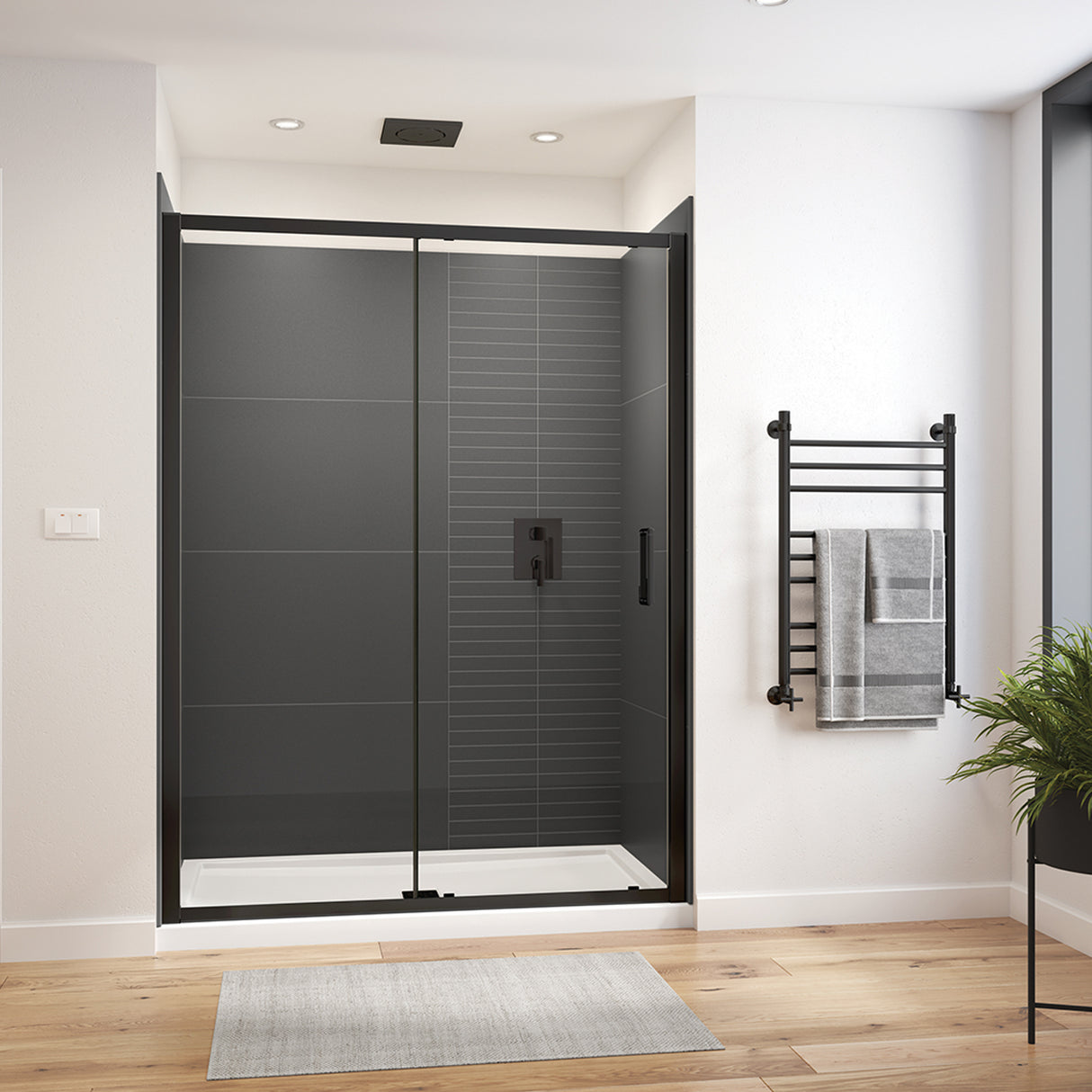Connect Pro 57-58 ½ x 76 in. 6mm Sliding Shower Door for Alcove Installation with Clear glass in Chrome