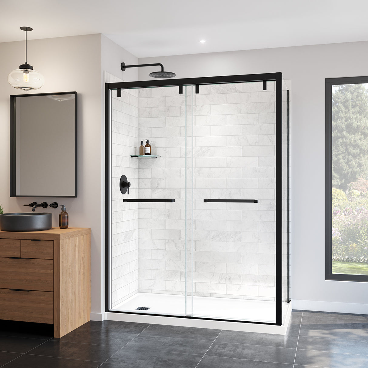 Uptown 56-59 x 76 in. 8 mm Bypass Shower Door for Alcove Installation with Clear glass in Chrome