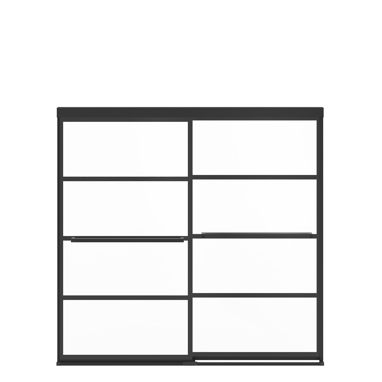 Incognito 57 Shaker 56-59 x 56 ¾ in. 8mm Bypass Tub Door for Alcove Installation with Shaker glass in Matte Black