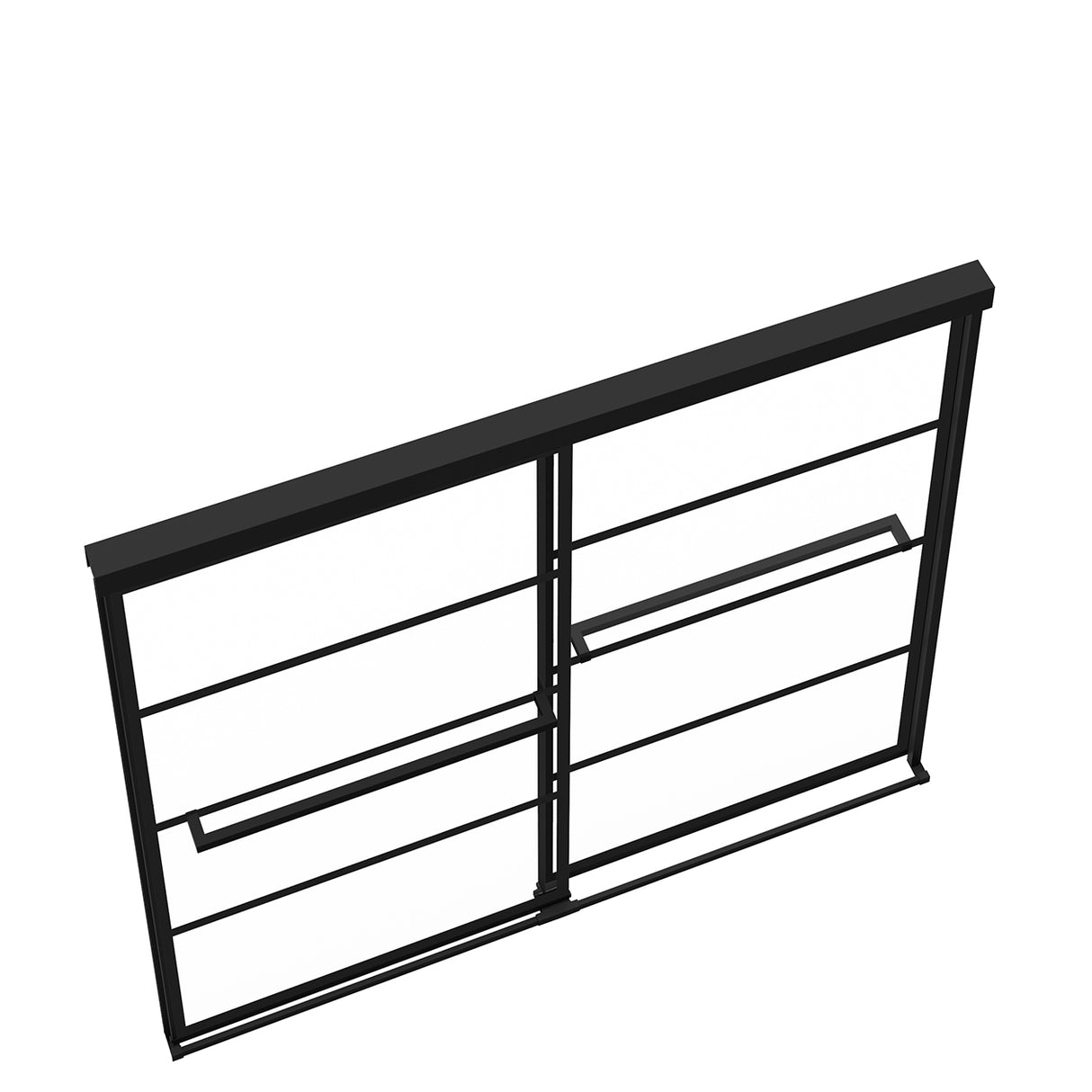 Incognito 57 Shaker 56-59 x 56 ¾ in. 8mm Bypass Tub Door for Alcove Installation with Shaker glass in Matte Black