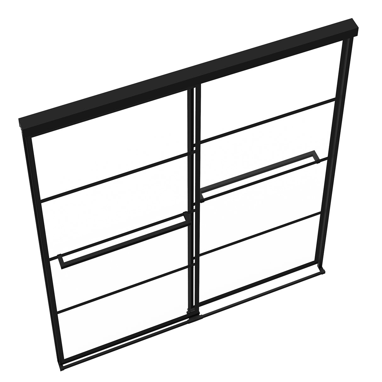 Incognito 76 Shaker 56-59 x 76 in. 8mm Bypass Shower Door for Alcove Installation with Shaker glass in Matte Black
