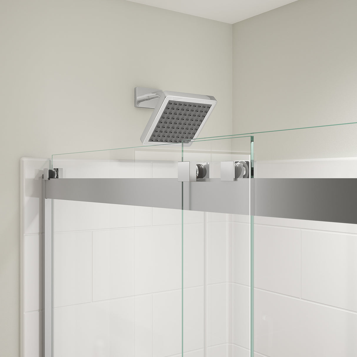 Revelation Square 56-59 x 70 ½-73 in. 8mm Bypass Shower Door for Alcove Installation with Clear glass in Chrome