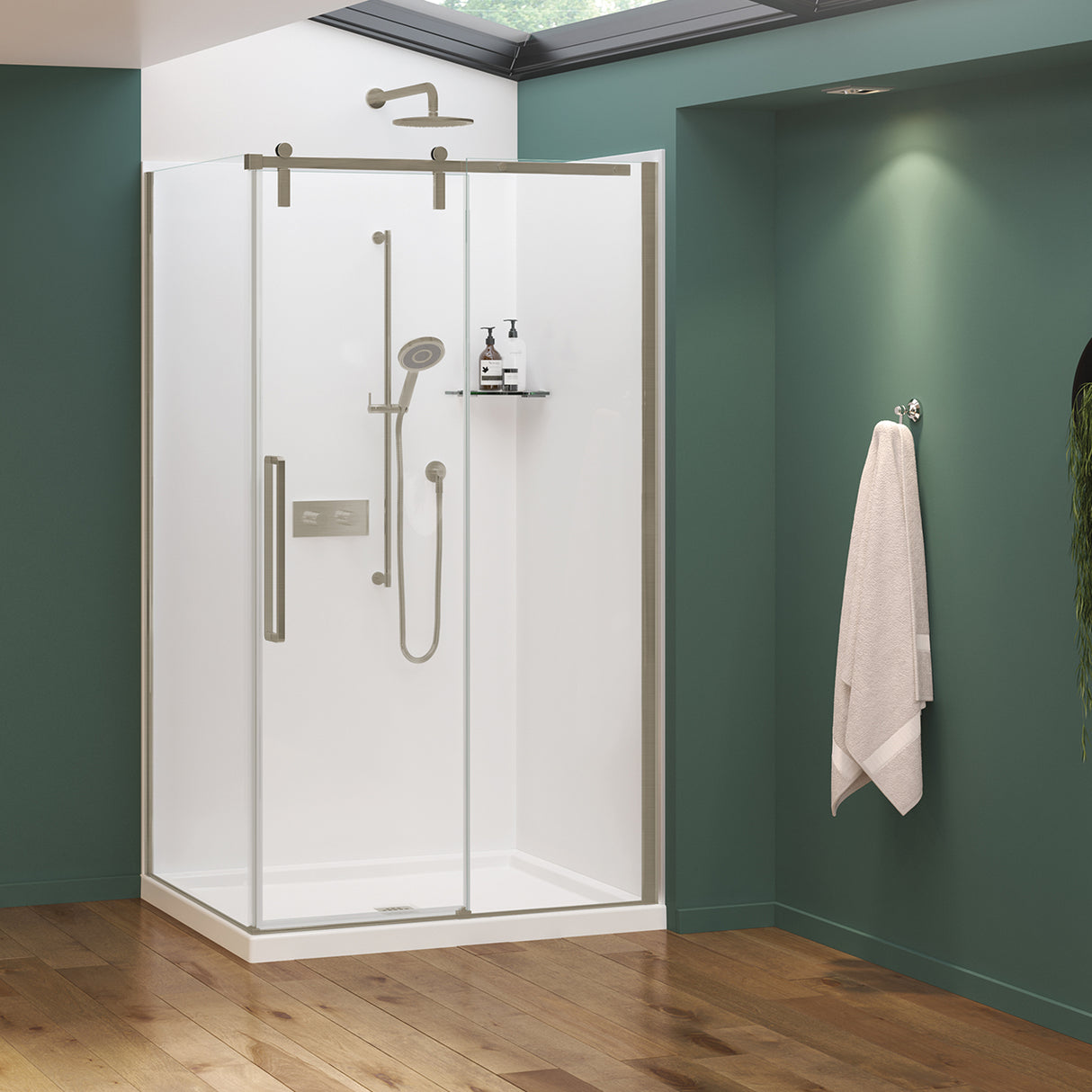 Nebula 44 ½-46 ½ x 78 ¾ in. 8mm Sliding Shower Door for Alcove Installation with Clear glass in Chrome