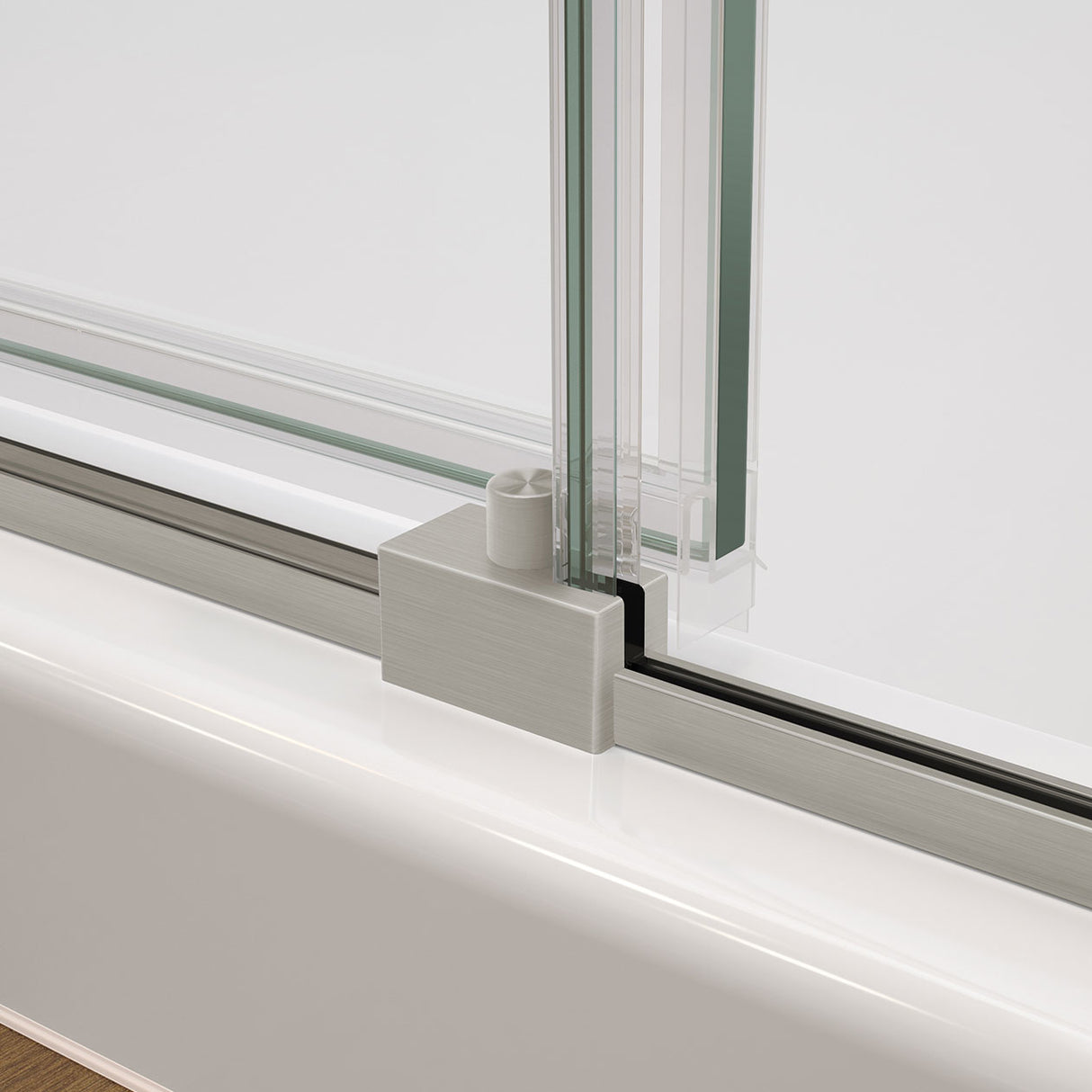 Nebula 56 ½-58 ½ x 78 ¾ in. 8mm Sliding Shower Door for Alcove Installation with Clear glass in Chrome