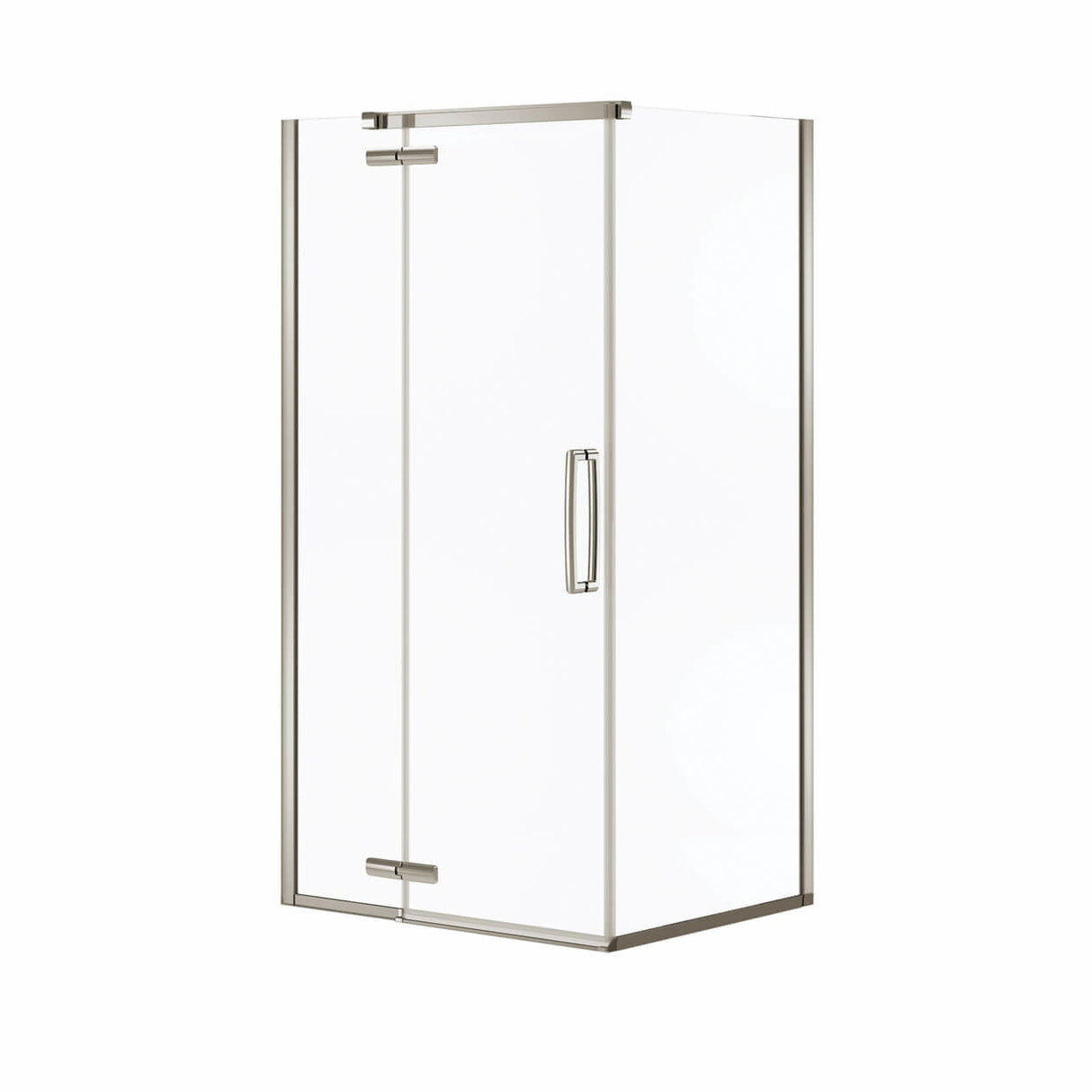 Hana Rectangular 42 x 34 x 75 in. 8mm Pivot Shower Door for Corner Installation with Clear glass in Chrome