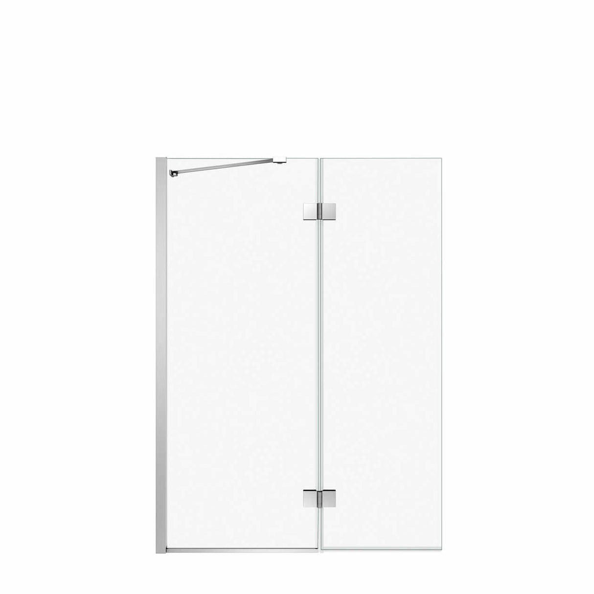 Edge Duo 42 x 58 in. 8 mm Pivot Tub Screen for Alcove Installation with Clear glass in Chrome