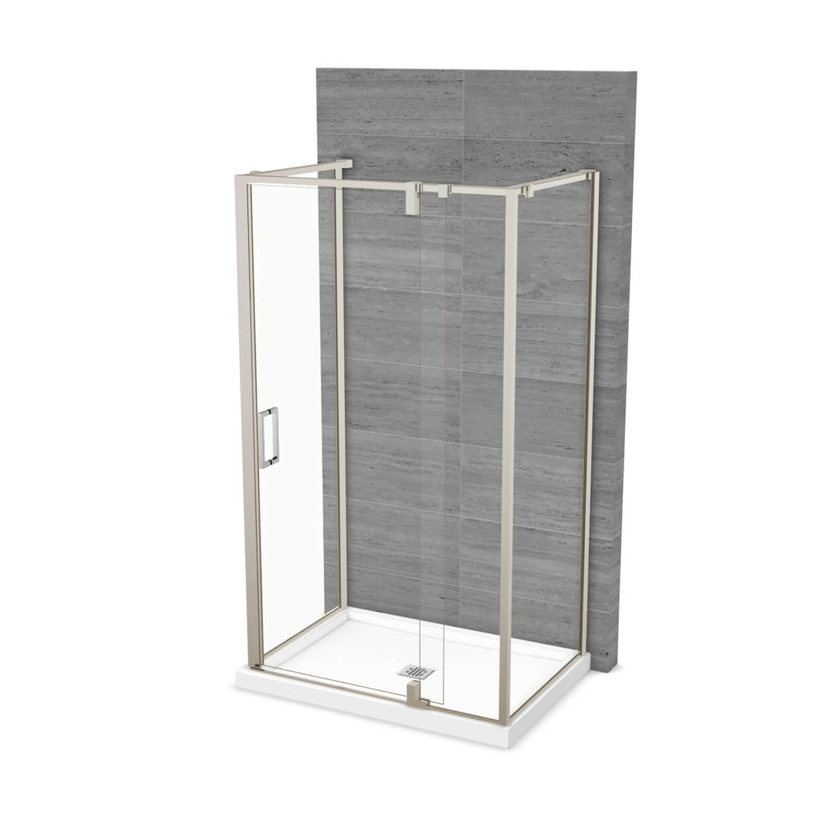 ModulR 48 x 32 x 78 in. 8mm Pivot Shower Door for Wall-mount Installation with Clear glass in Chrome